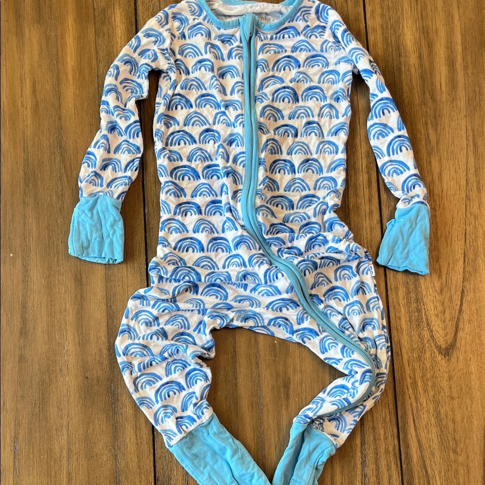 Little Sleepies Blue Rainbow Kids zippy